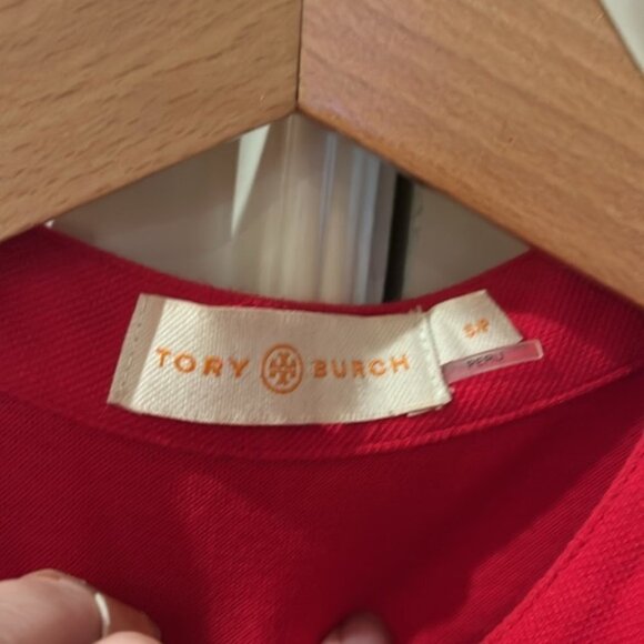 🎀 Tory Burch cotton small red sleeveless button up top small - Picture 7 of 11